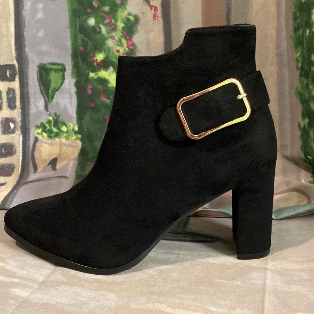 Hawkwell pointed toe chunky heel booties